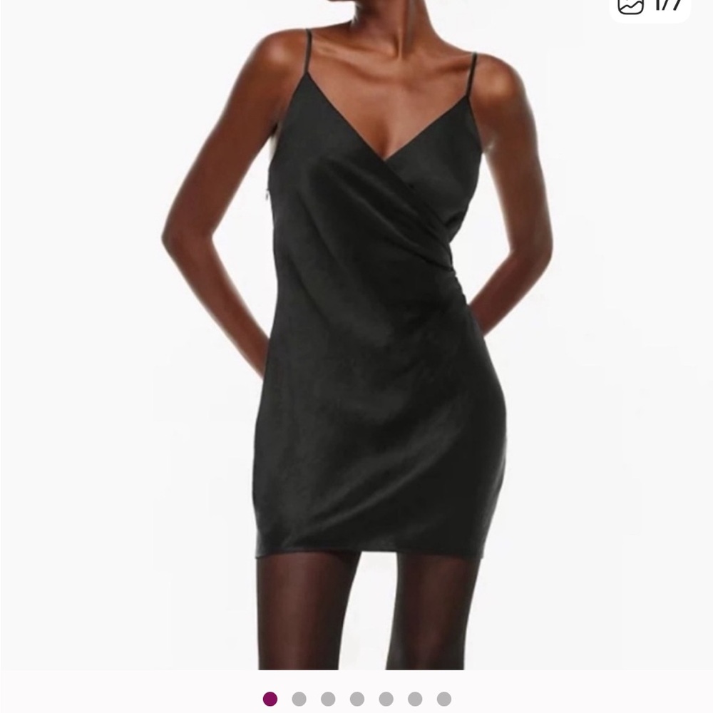 ARITZIA Wilfred Sleek Black Mini Dress